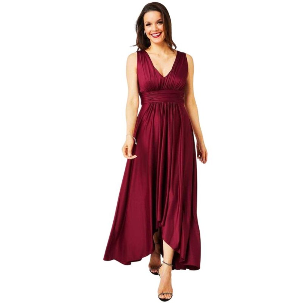 Biba Womens/Ladies Dipped Hem Maxi Dress / Berry